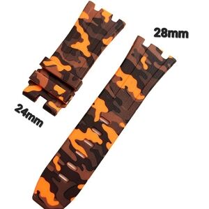 28mm X 24mm Luxury Style Rubber Watch Band Compatible With AP Style Case